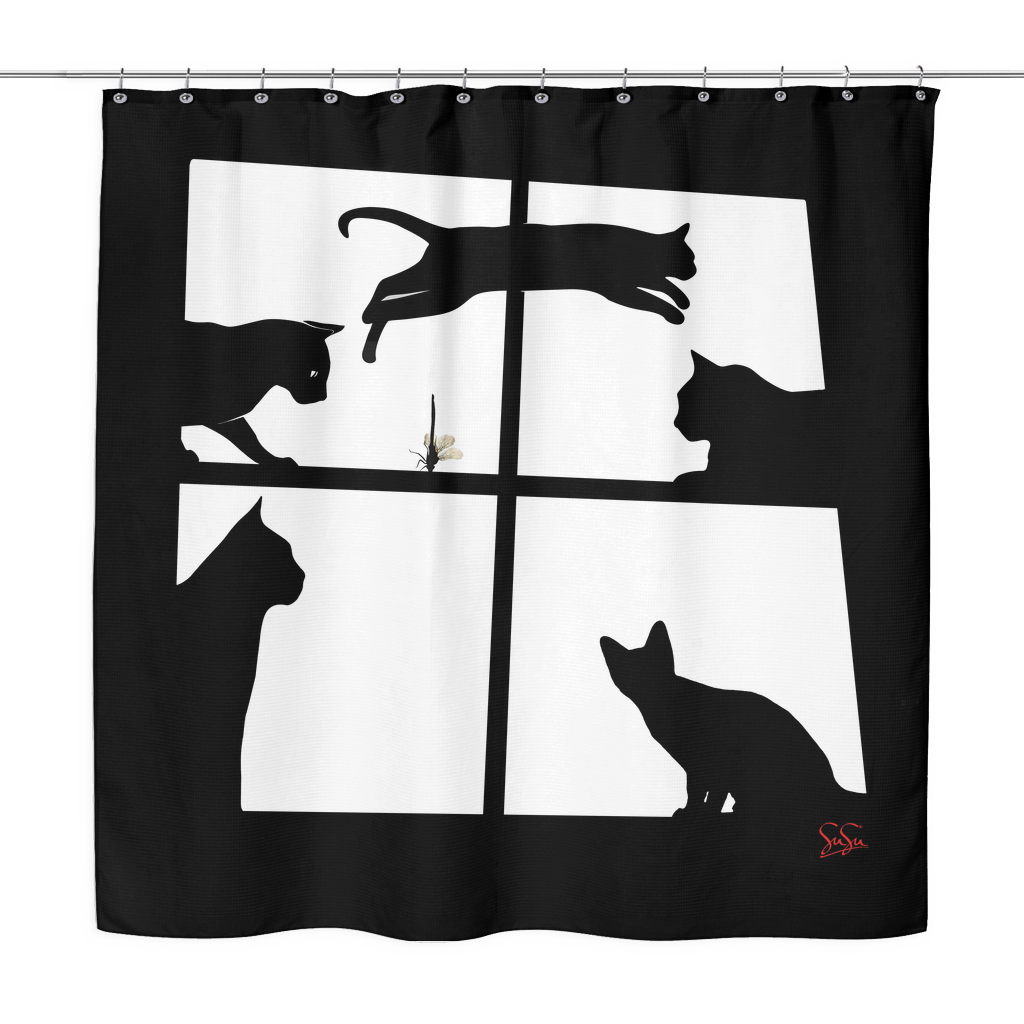 Cats-R-jumping Shower Curtain
