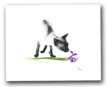 Siamese Cat Sashimi Smells Iris Archival Print