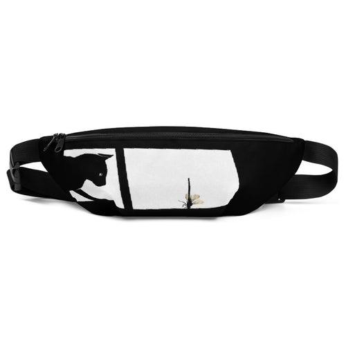 Black Cat with DragonFly Fanny Pack